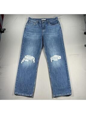 Levi’s Jeans Womens 31 Blue Low Pro Straight Leg Distressed Denim Pants